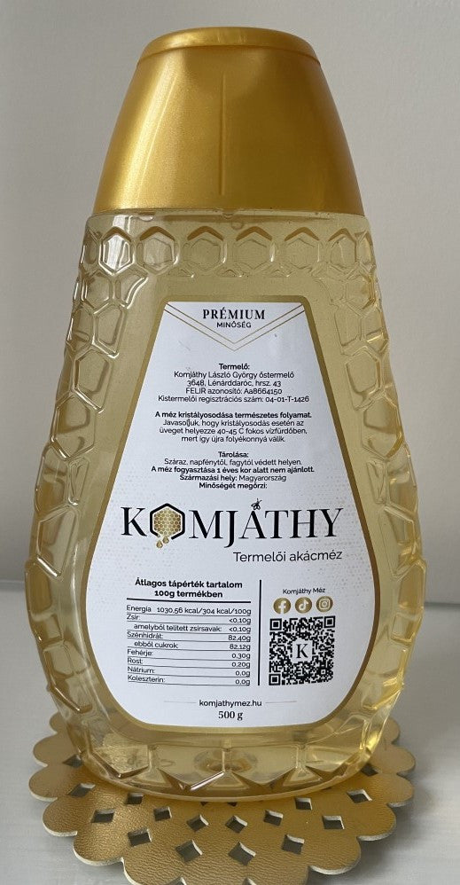 Akácméz -kinyomós flakonban -500 g